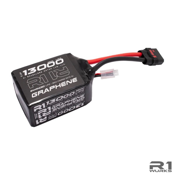 R1 Wurks Enhanced Graphene Lipo Battery (7.4v/250c/13000mah) with 8awg Wire