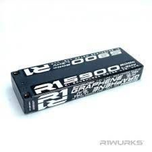 R1 Wurks 5900mAh 200c 7.6v 2S Ultra Slim, Stick LiPo Battery, Graphene