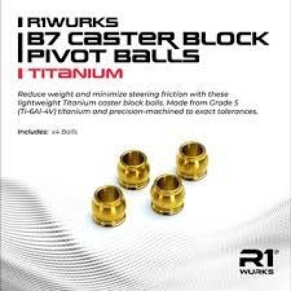 R1 Wurks B7 Caster Block Pivot Balls, Titanium