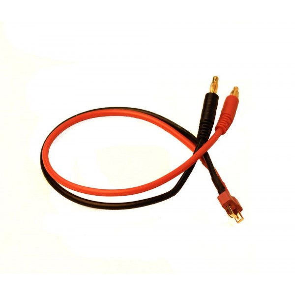 Racer's Edge Charge Adapter: Male Deans (T-Plug) to Male 4mm Bullets-300mm Wire
