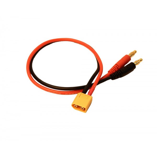 Racer's Edge Charge Adapter: Male XT60 to Male 4mm Bullets, 12" Wire