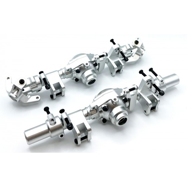 Racer's Edge Front/Rear Silver Aluminum Axle Housing Set (CEN Ford F-450)
