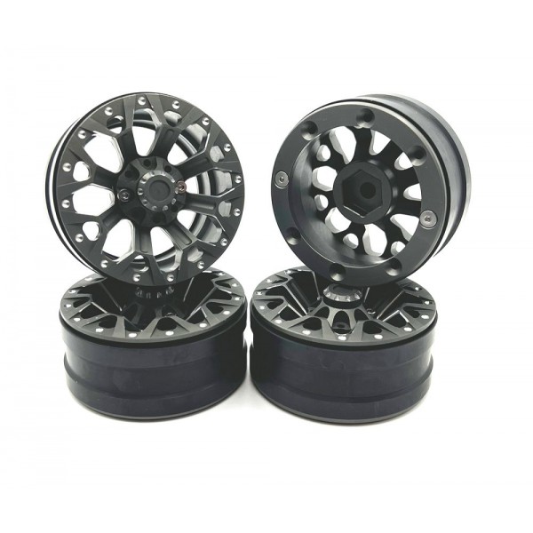 Racer's Edge 1.9" Aluminum Beadlock Rims (4pcs) Y Pattern, Titanium