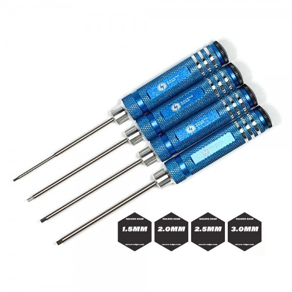 Racer's Edge Metric High Speed Steel Hex Driver Set w/ Blue Handles (4pc)