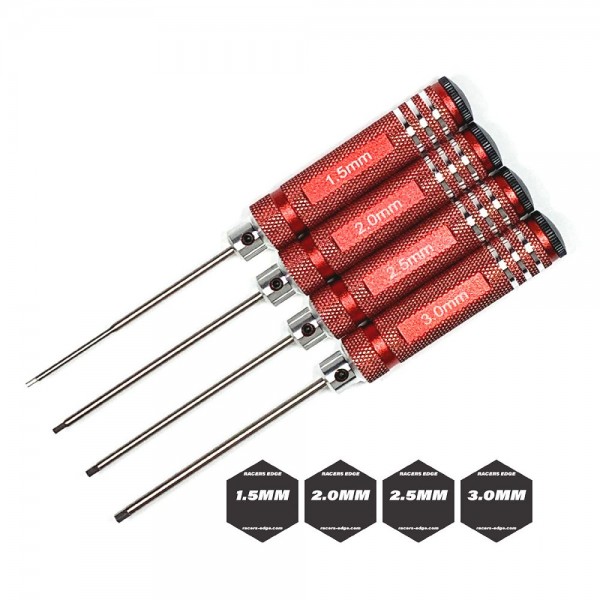 Racer's Edge Metric High Speed Steel Hex Driver Set w/ Red Handles (4pc)