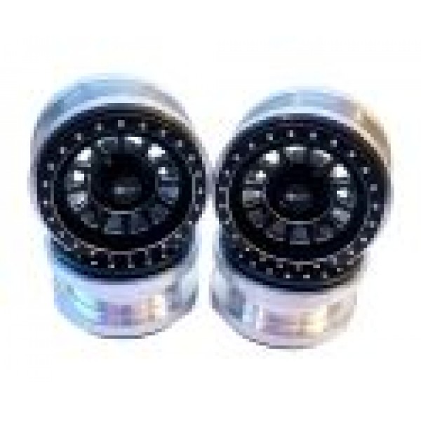 Racer's Edge Aluminum CNC 2.9'' Wheels for Axial SCX6 4pcs B Style Black