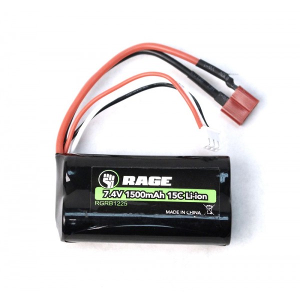 Rage 7.4V 2S 1500mAh Li-ion Battery; Black Marlin, Black Marlin EX