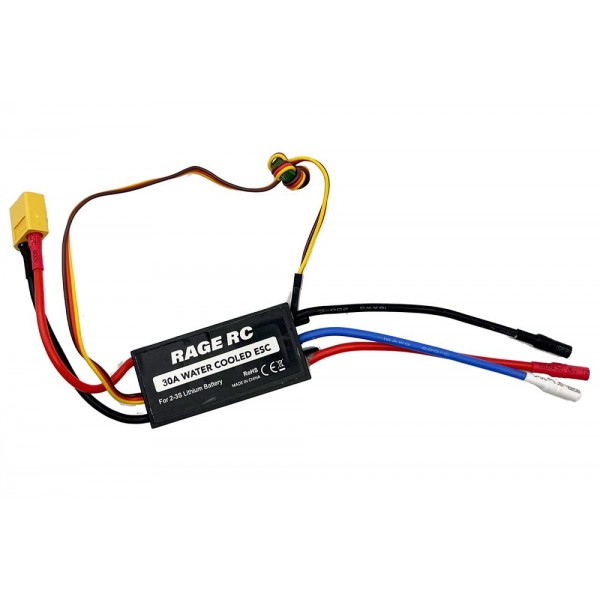 Rage Black Marlin EX 30A Water-Cooled Brushless ESC with Reverse & XT60