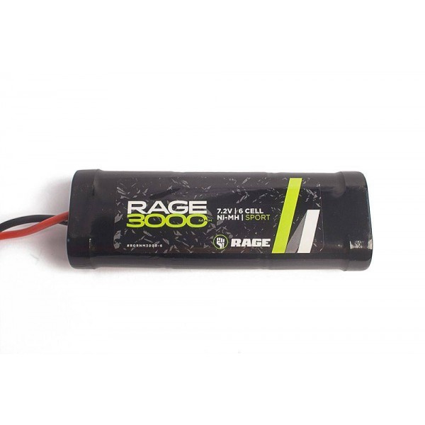 Rage NiMH Pack Battery with Tamiya Connector, 3000mAh/7.2V/6S
