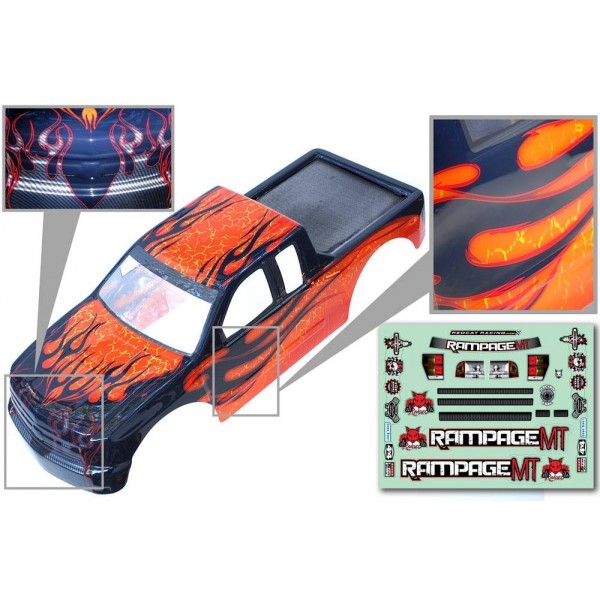 Redcat Racing 1/5 Truck Body, Orange with bla