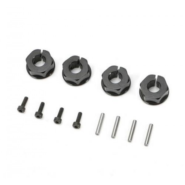 Redcat Racing Clamp Type Wheel Hexes, 12mm, Black (4)