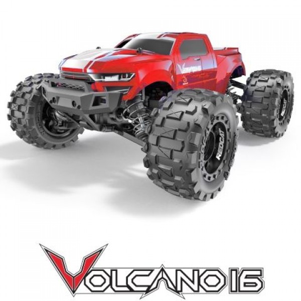 Redcat Racing Volcano-16 1/16 4WD Brushed Monster Truck, Red