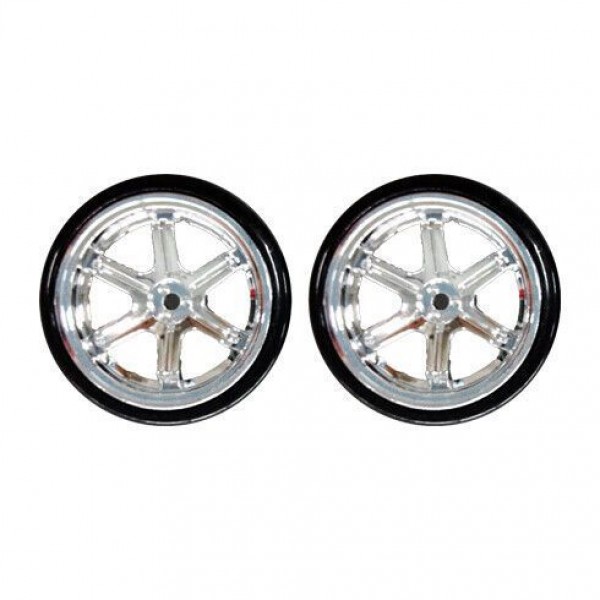 Redcat Racing Pre-mounted 1/10th Drift Tires/Wheels(Chrome)(1pr)