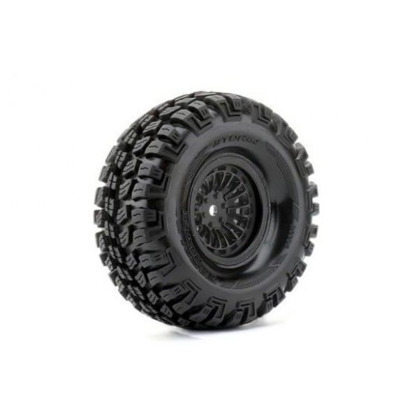 Roapex Storm 1/10 Crawler Tires Mounted on Black 1.9" Wheels (2)
