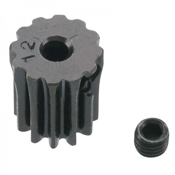 Robinson Racing Products Hard Blackened Steel Mini Pinion 2mm, .5 Mod 12T