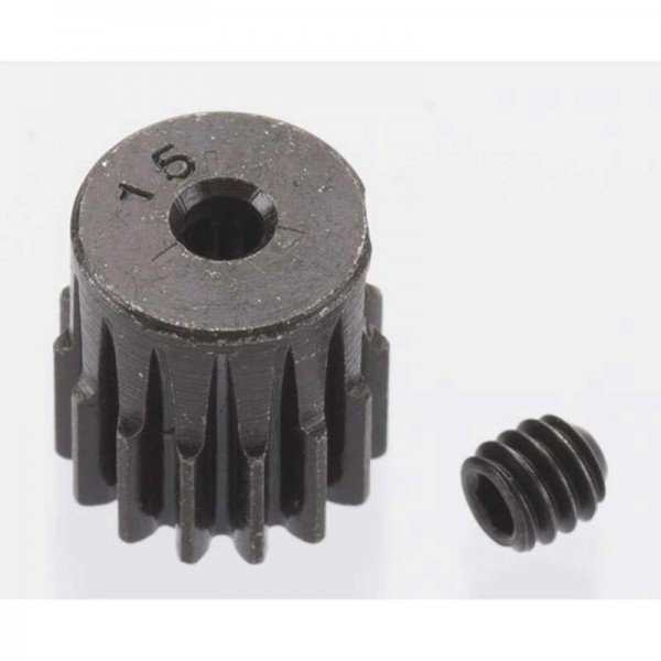Robinson Racing Products Hard Blackened Steel Mini Pinion 2mm, .5 Mod 15T