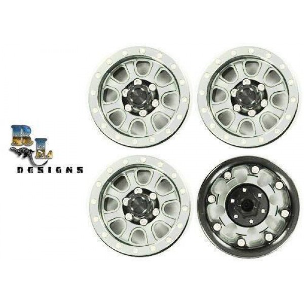 Rock Lizard Designs Billet Machined 1.9 Size Alloy 10Q Beadlock Wheel (4) Silver