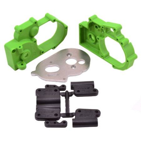 RPM Gearbox Housing and Rear Mounts, Green (Slash 2wd, e-Rustler/Stampede)