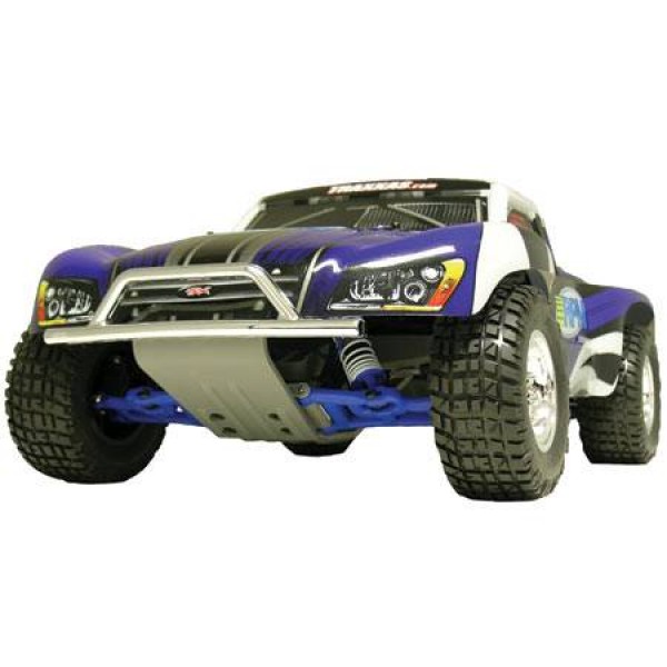 RPM Front Bumper & Bumper Skid Plate, Gray Chrome (Slash 2wd/Nitro)