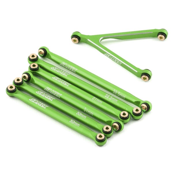 Samix SCX24 133.7mm Aluminum Link Set, Green (7)