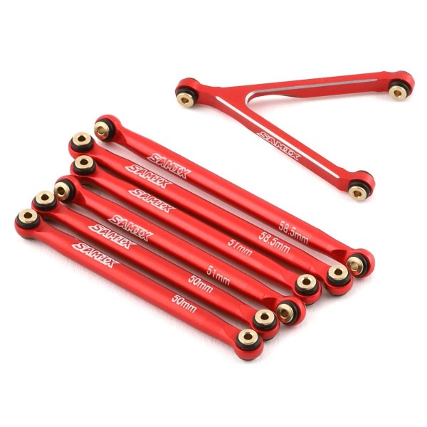 Samix SCX24 Aluminum Link Set, Red (133.7mm) (7)