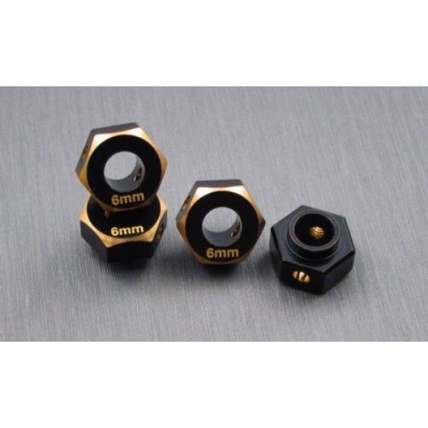 Samix SCX10 III Brass 12mm Hex Adapter (4) (6mm)