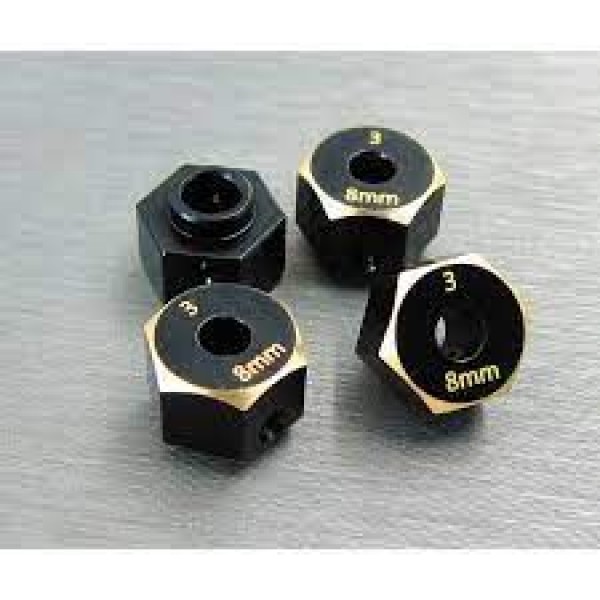 Samix SCX10 III Brass 12mm Hex Adapter (4) (8mm)