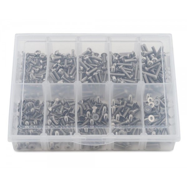 Samix Stainless Steel M3 Flat Head/Button Head Screw Set with Storage Box (350)