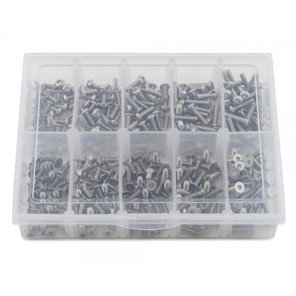 Samix Stainless Steel M3 Screw Set w/Storage Box (300) (Flat Head/Button Head)