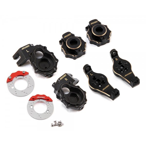 Samix TRX-4 Brass Steering Knuckle, C-Hub, Portal Cover, Brake Rotor Set