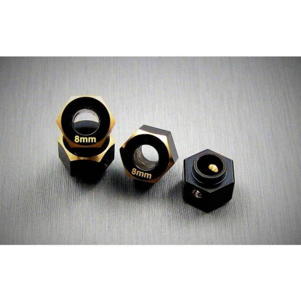 Samix TRX-4 Brass 12mm Hex Adapter, 8mm (4)