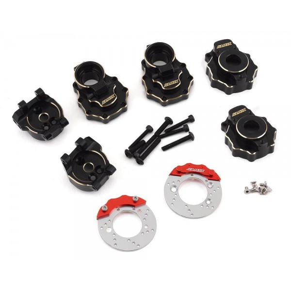 Samix TRX-4 Brass Rear Portal Drive Housing, Knuckle Cover & Hub Carrier Set