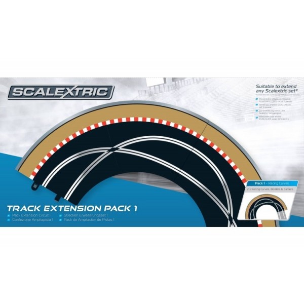 Scalextric Track Ext. Pack 1 with racing curves, borders and barriers