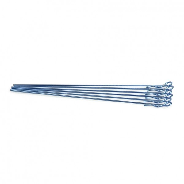 Schumacher Racing Extra Long Body Clips, 1/10, Metallic Blue (6)