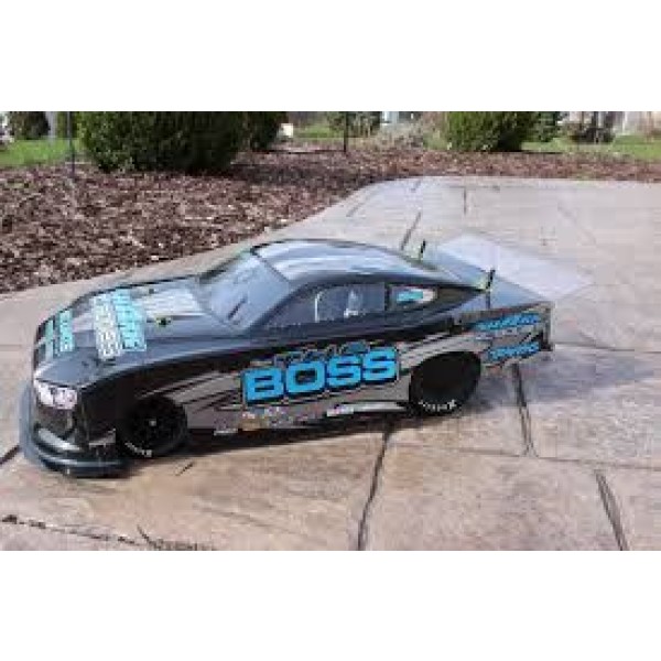 Shark RC Bodies Boss Drag Body with Agressive Rear Wing, Clear