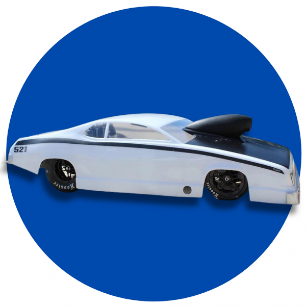 Shark RC Bodies MoPow'r Drag Body 0.040" with MoPow'r Wing, Decal, and Nylon Screw Set