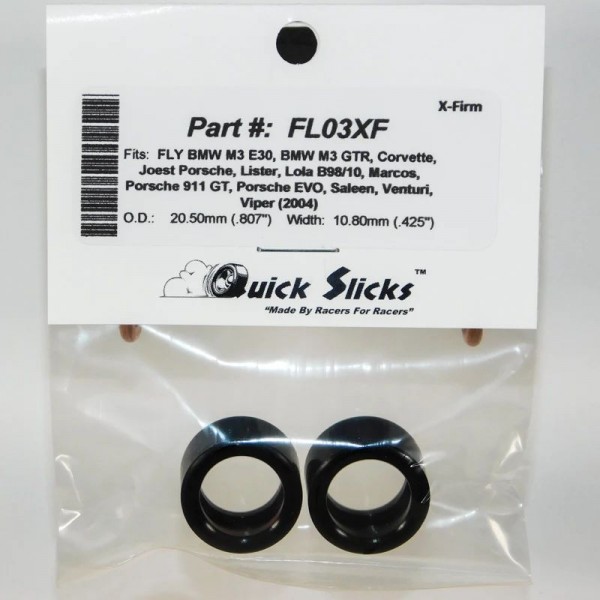 Slot Car Corner Quick Slicks Silicone Tires, X-Firm (2)