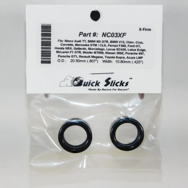 Slot Car Corner NC03XF Quick Slicks Silicone Tires, X-Firm (2)