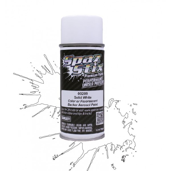 Spaz Stix Solid White Glow Backer Aerosol Paint, 3.5oz Can