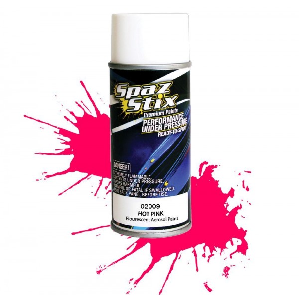 Spaz Stix Hot Pink Fluorescent Aerosol Paint, 3.5oz Can