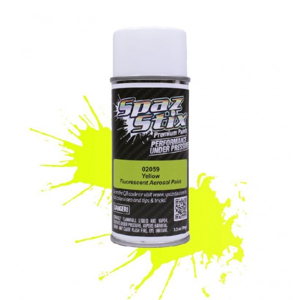 Spaz Stix Yellow Fluorescent Aerosol Paint, 3.5oz Can
