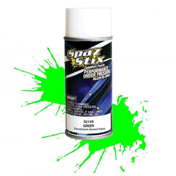 Spaz Stix Green Fluorescent Aerosol Paint, 3.5oz Can