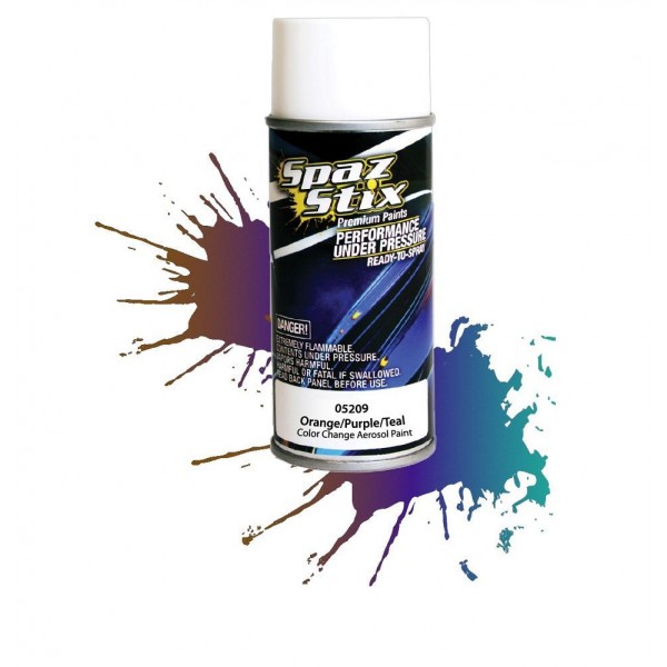 Spaz Stix Color Change Aerosol Paint, Orange/Purple/Teal, 3.5oz Can