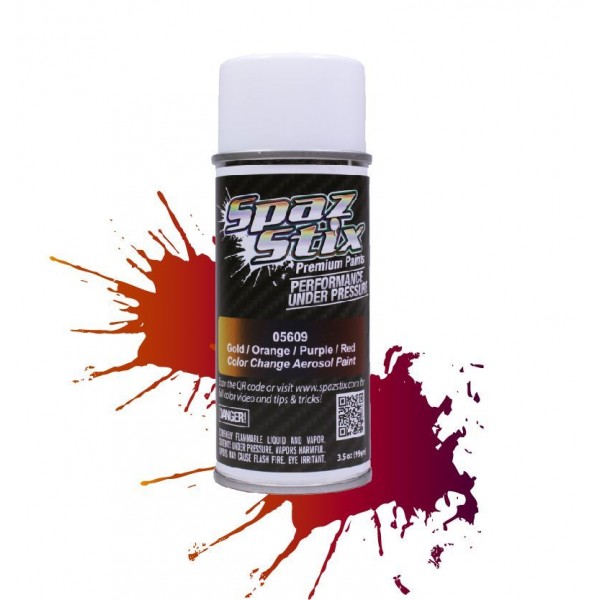 Spaz Stix Color Change Aerosol Paint, Gold/Orange/Purple/Red, 3.5oz Can