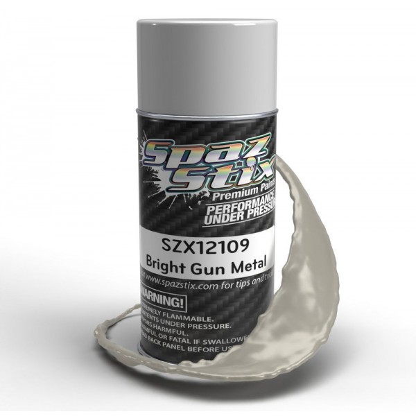 Spaz Stix Bright Gun Metal Aerosol Paint, 3.5oz Can