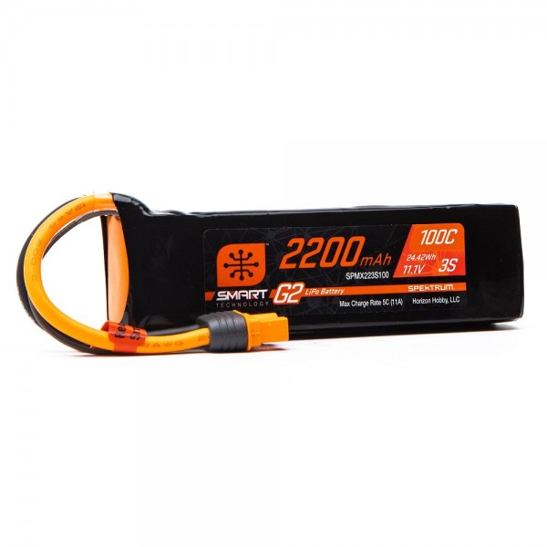 Spektrum 11.1V 2200mAh 3S 100C Smart G2 Lipo Battery with IC3