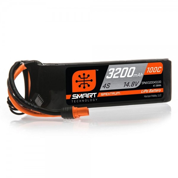 Spektrum 3200mAh 4S 14.8V 100C Smart LiPo Battery; IC3