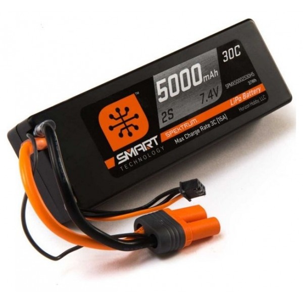 Spektrum 7.4V 5000mAh 2S 30C Smart Hardcase LiPo Battery with IC5 Connector