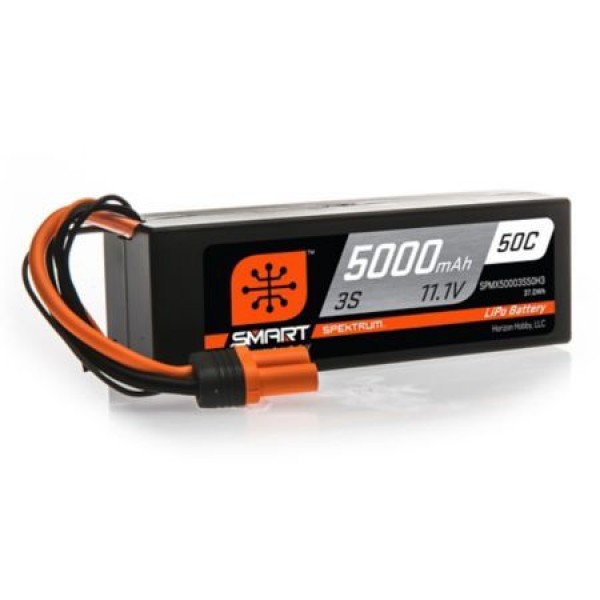 Spektrum 5000mAh 3S 11.1V 50C Smart LiPo Hardcase Battery with IC3 Connector