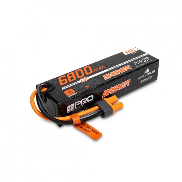 Spektrum 6800mAh 3S 11.1V Smart Pro Basher LiPo 120C; IC5